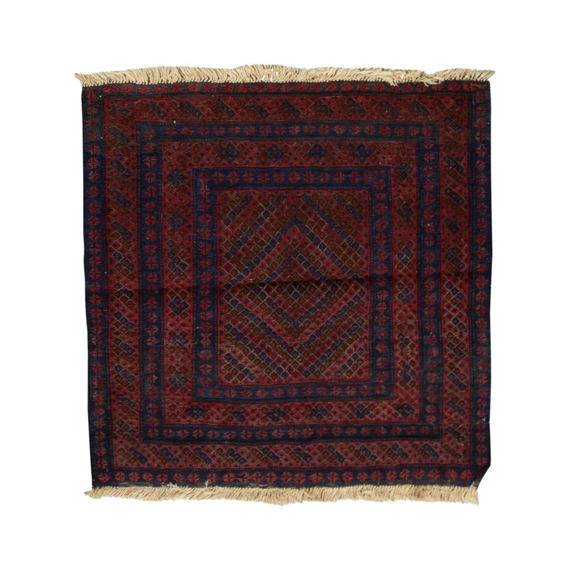 Hand-Knotted High-Quality Brown and Red Area Rug