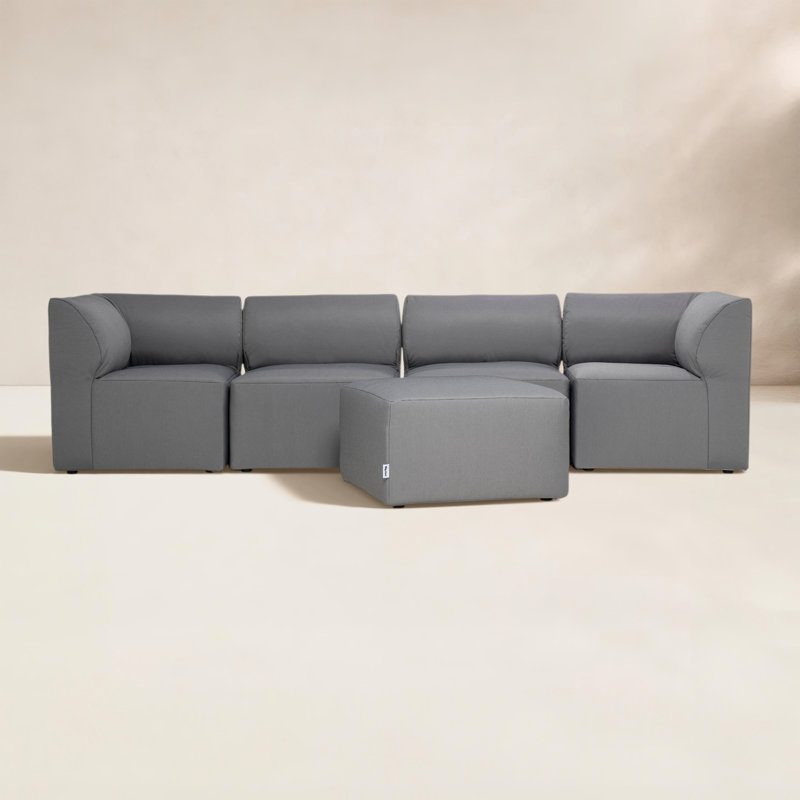 Canapé modulaire d'extérieur 6 pièces Big Joe, 5, Granit pâle