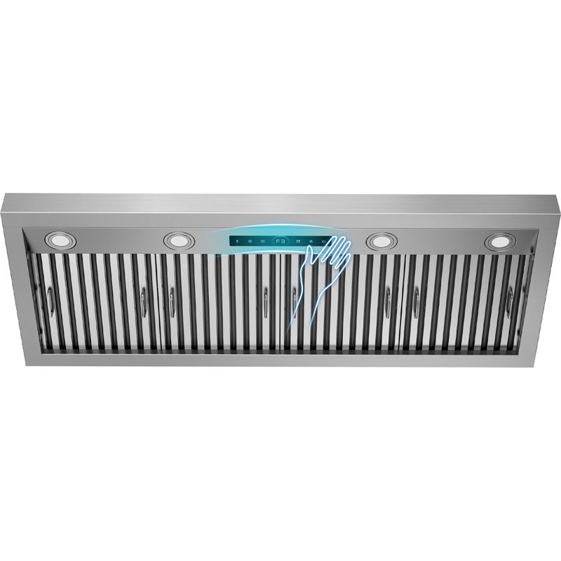 Hotte de cuisine 48 pouces à 4 vitesses avec contrôle tactile et hotte de cuisine en acier inoxydable avec 4 lumières DEL