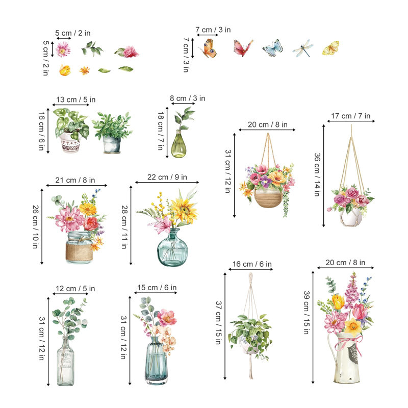 Autocollants de fenêtre en pot pour plantes