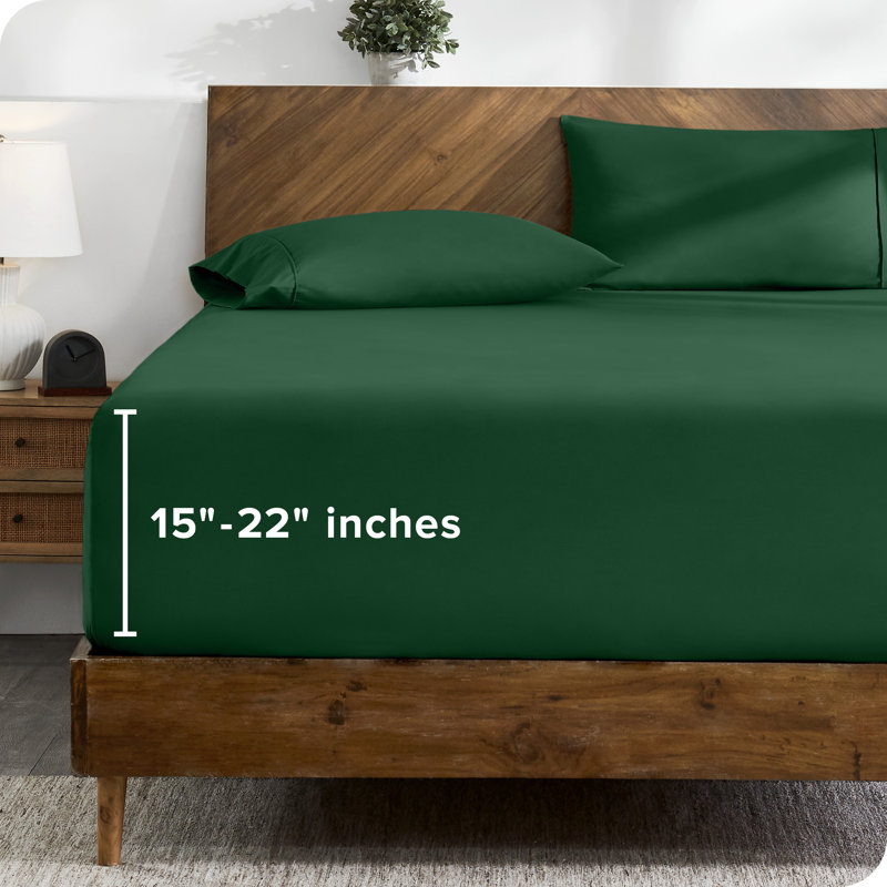 Extra Deep Microfiber Fitted Sheet, Forest Green, Queen Fitted Sheet