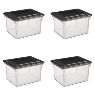 2x XL Clip Lock Storage Box Organiser 65L Plastic Container Bin Tub Crate  Large