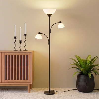 Lampe torchère sur pied à 2 lumières à DEL 72 po avec accoudoirs réglables Sky Dome