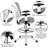 Mid-Back Ergonomic Drafting Chair with Adjustable Chrome Foot Ring, Adjustable Arms-119422901-119422900