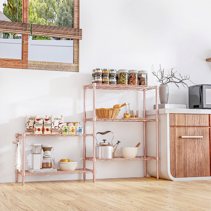 Étagère de rangement à 5 niveaux avec tablettes réglables