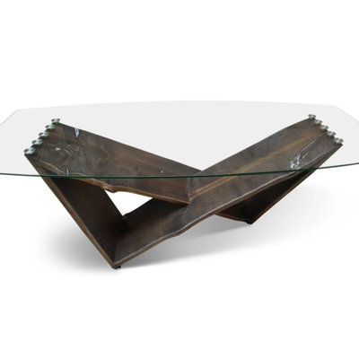 Crattic Rectangular Dining Table with Wood Base
