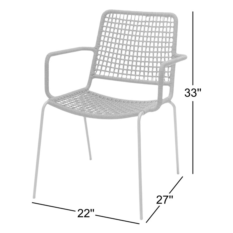 Fauteuil de patio empilable Vashon, Noir