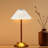 Portable LED Table Lamp With Touch Sensor, 3 Color Touch Control Rechargeable, 3-Levels Brightness Metal Desk, Bedside, Dining Room Light (White)