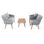 Ensemble de conversation de patio en bois massif avec coussins Larry -284873607-284873609