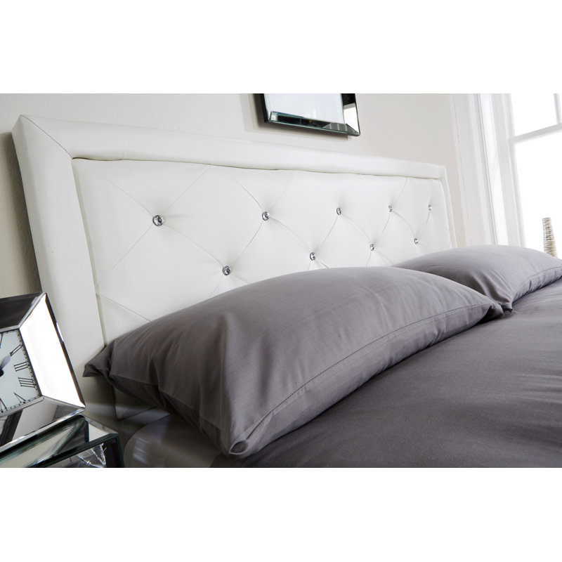 Dadur Upholstered Ottoman Storage Bed, White, Double (4'6)	