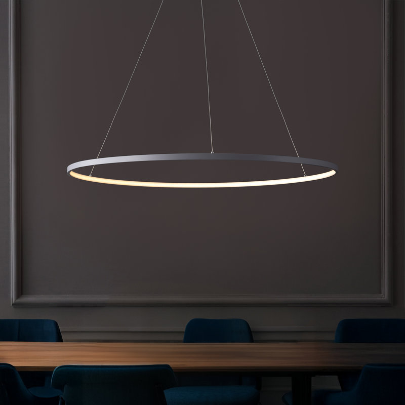 Odin 1-Light LED Unique / Statement Chandelier, 0.75" H x 34.88" W x 34.88" D, Gray