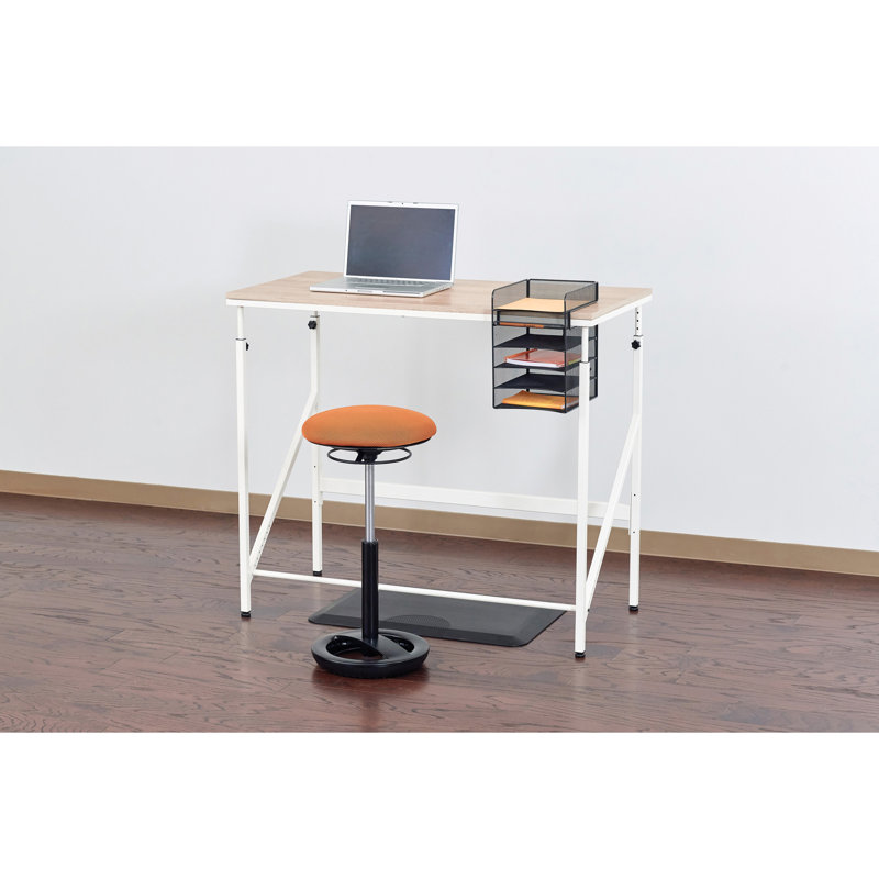 Adjustable Walnut & Black Steel Sit/Stand Desk 48"x24"