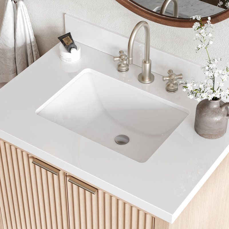 Base de meuble-lavabo simple en bois massif 30 po Haun, Chêne