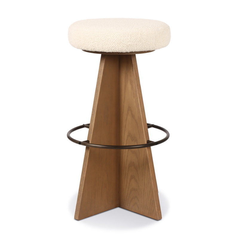 Damon Swivel Stool-Sapphire Khaki-Counter, Bar Stool (31" Seat Height), White, Brown