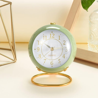 Analog Metal Quartz Movement / Crystal Tabletop Clock with Alarm