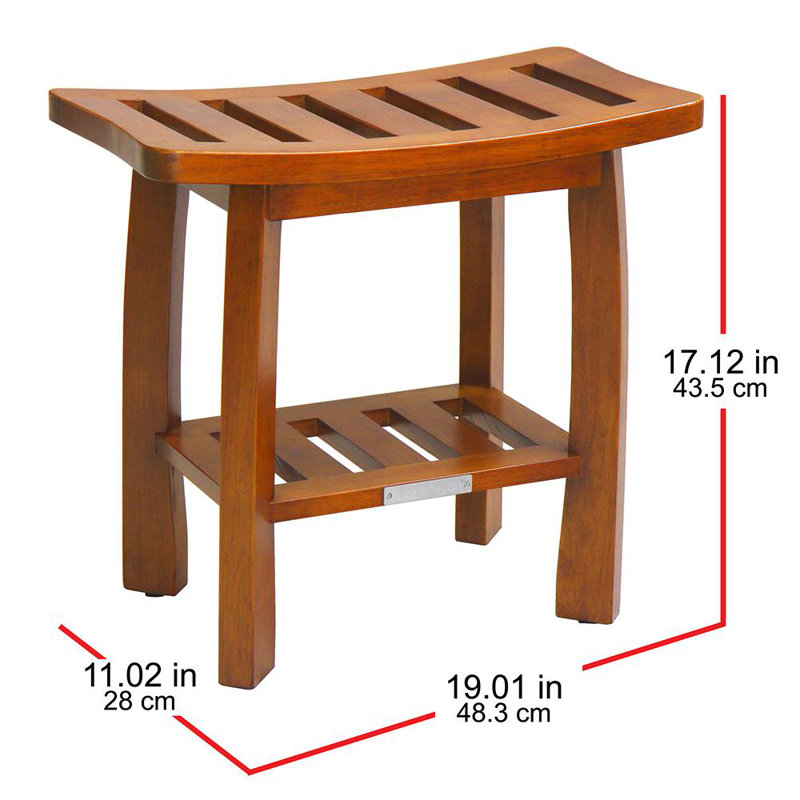 Banc de douche en bois l 19 po