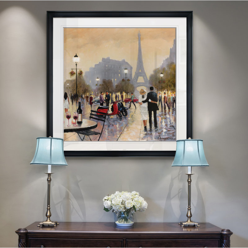 " Paris Twilight ", 24" H x 24" W x 1.5" D, Black Framed