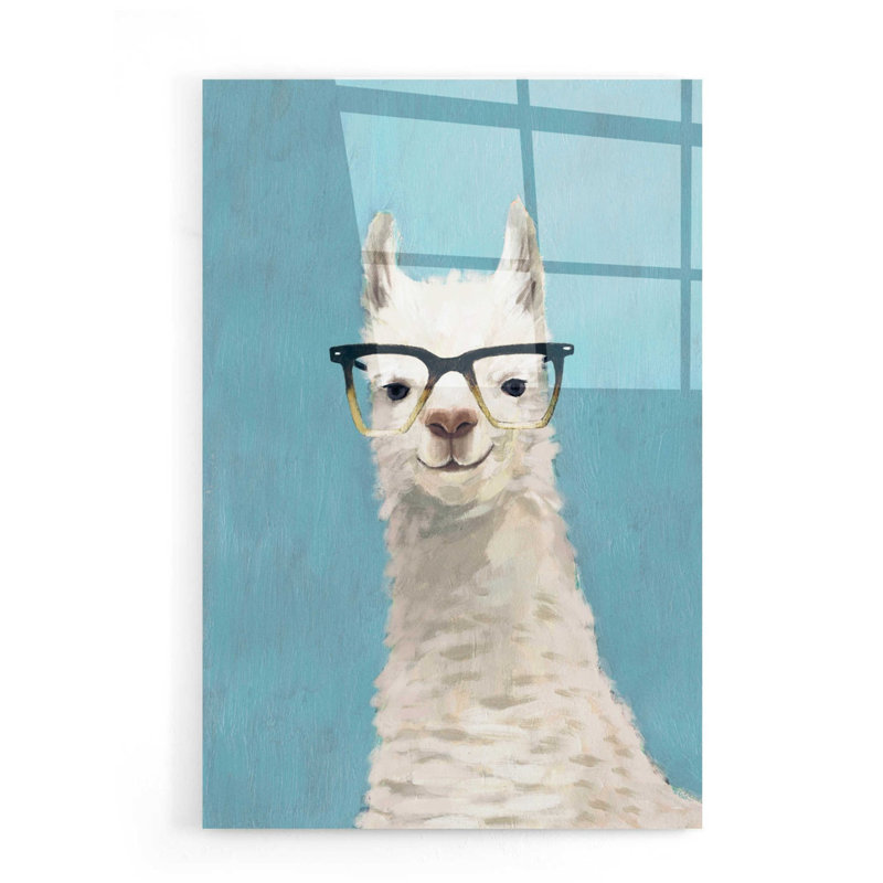 «Llama Specs II» par Victoria Borges, art mural acrylique, H 24 po x l 16 po x P 0,2 po