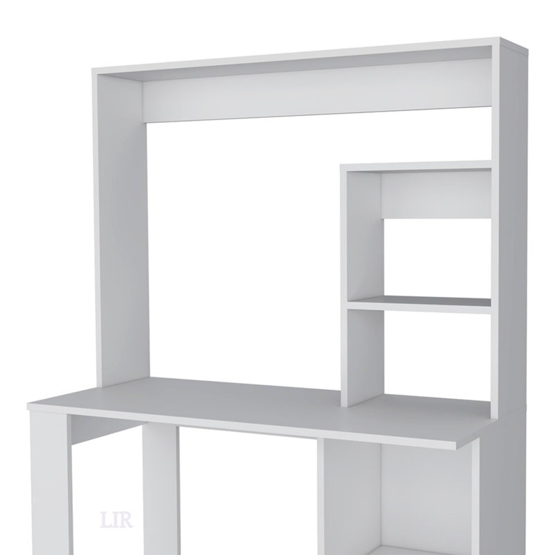 Palisades Computer Desk With Hutch And Storage Shelves,  For Modern Workspaces And Organized Efficiency, White