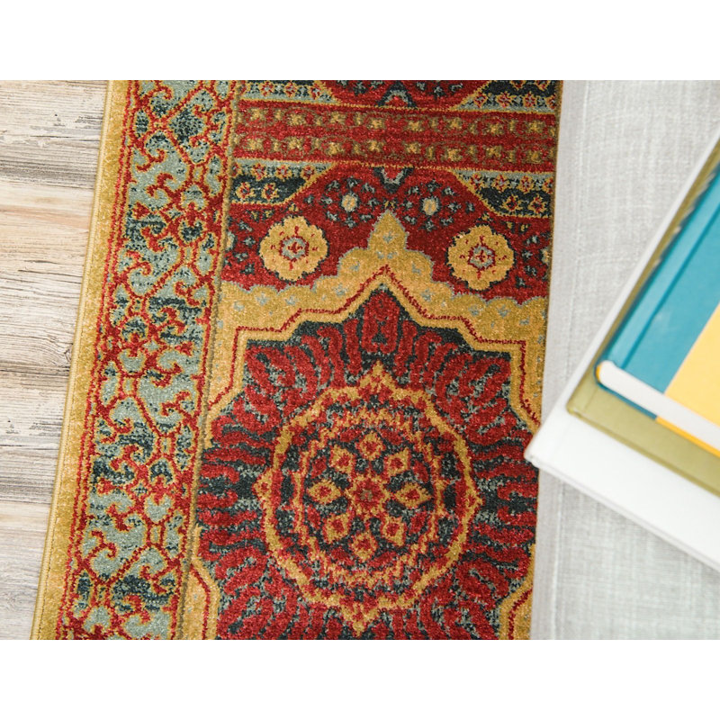 Tapis oriental rouge Ophelia, Rectangle 3 pi 3 po x 5 pi 3 po