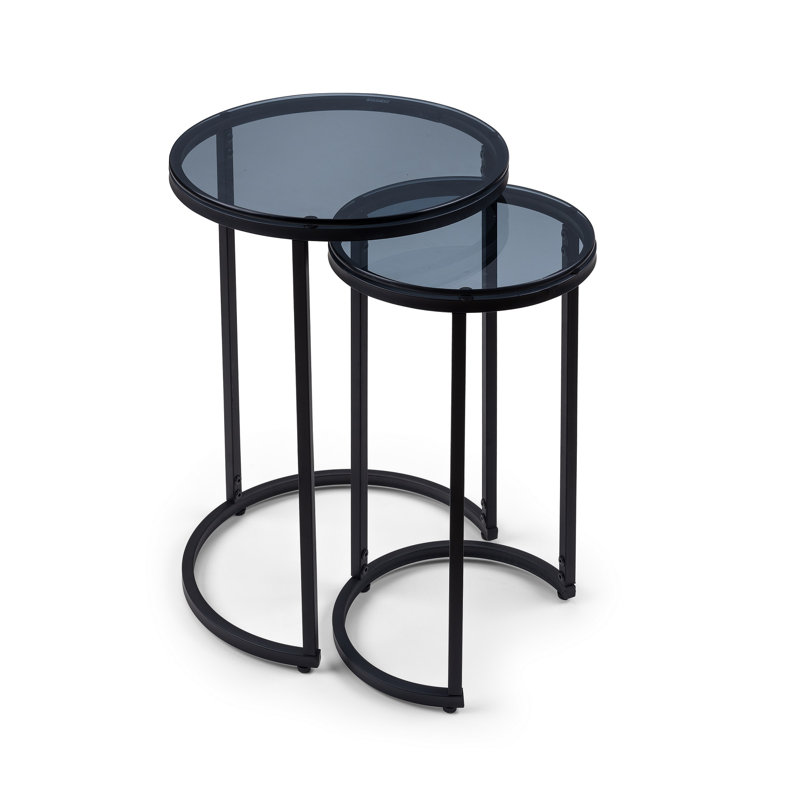 Mellyssa Glass Top Frame Nesting Tables