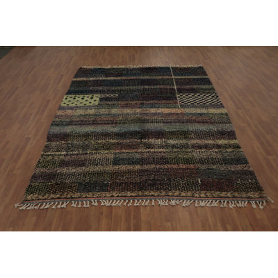Checkered Plush Moroccan Pakistan Area Rug 8x11