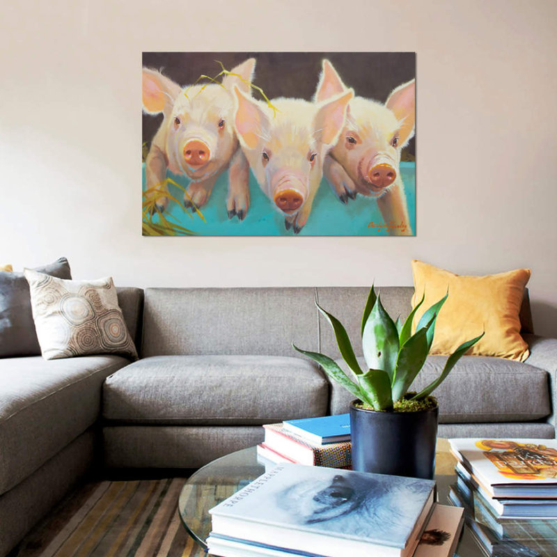 «Life as a Pig I», impression sur toile, H 12 po x l 18 po x P 1,5 po, Toile tendue, Pas de tapis