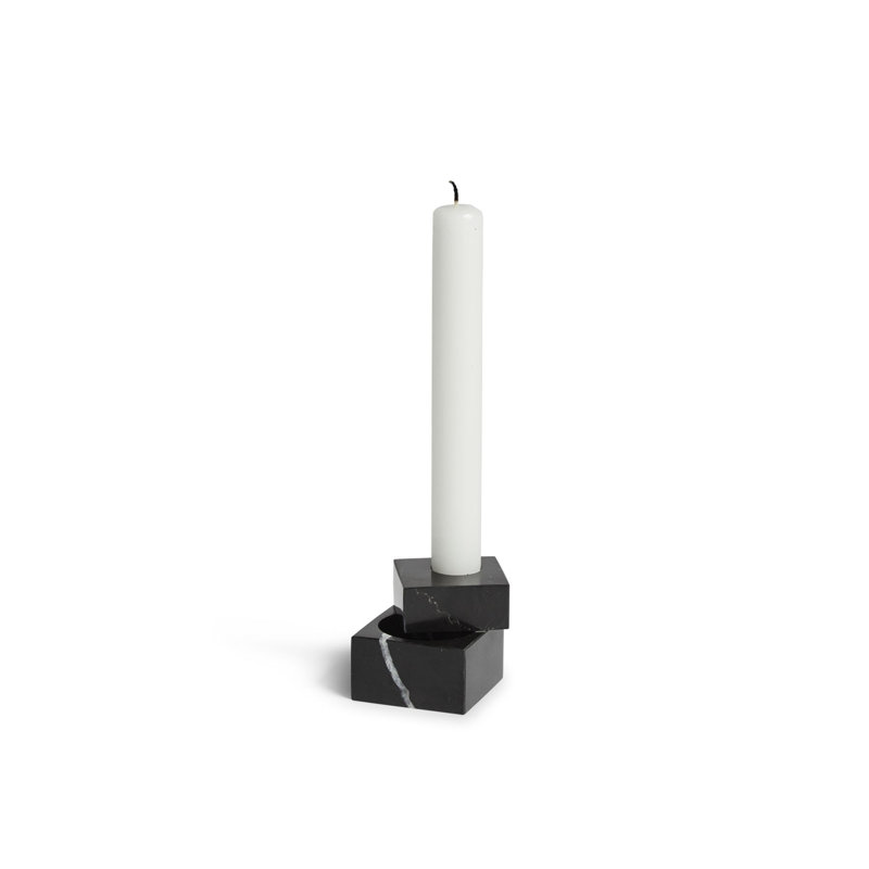 Jeu De Des 2 Candle Holder, 2'' H 2.40'' W x 2.80'' D, Black