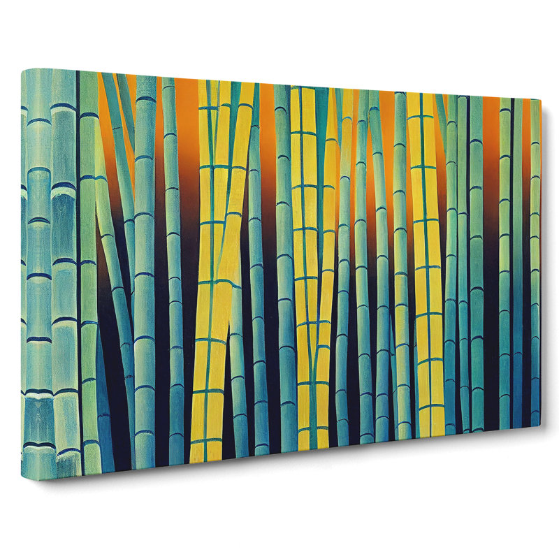Artistic Abstract Bamboo Forest - Wrapped Canvas, 40cm H x 60cm W x 3cm D