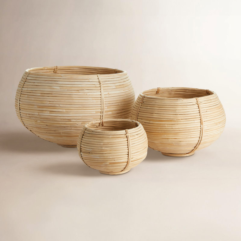 Cane Handmade Seagrass Decorative Basket Set