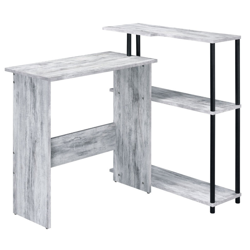 Bureau de bureau antique avec bibliothèque intégrée - matériau en bois massif / planche, peu encombrant pour les petits espaces de travail