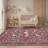  Washable Rugs for Living Room, Non Slip Floral Area Rugs, Low Pile Stain Resistant Botanical Bird Soft Carpet, Foldable Indoor Floor Mats for Bedroom, Nursery, Dining Room-146850912-144778612