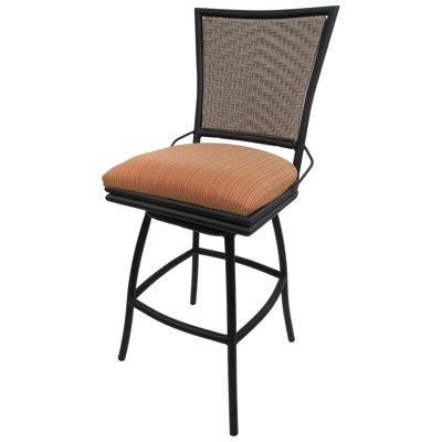 Amadeo Metal Outdoor Stool with Cushion