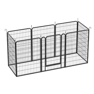 16 Panels Heavy Duty Metal Playpen With Door,39.37"H Dog Fence Pet Exercise Pen For Outdoor