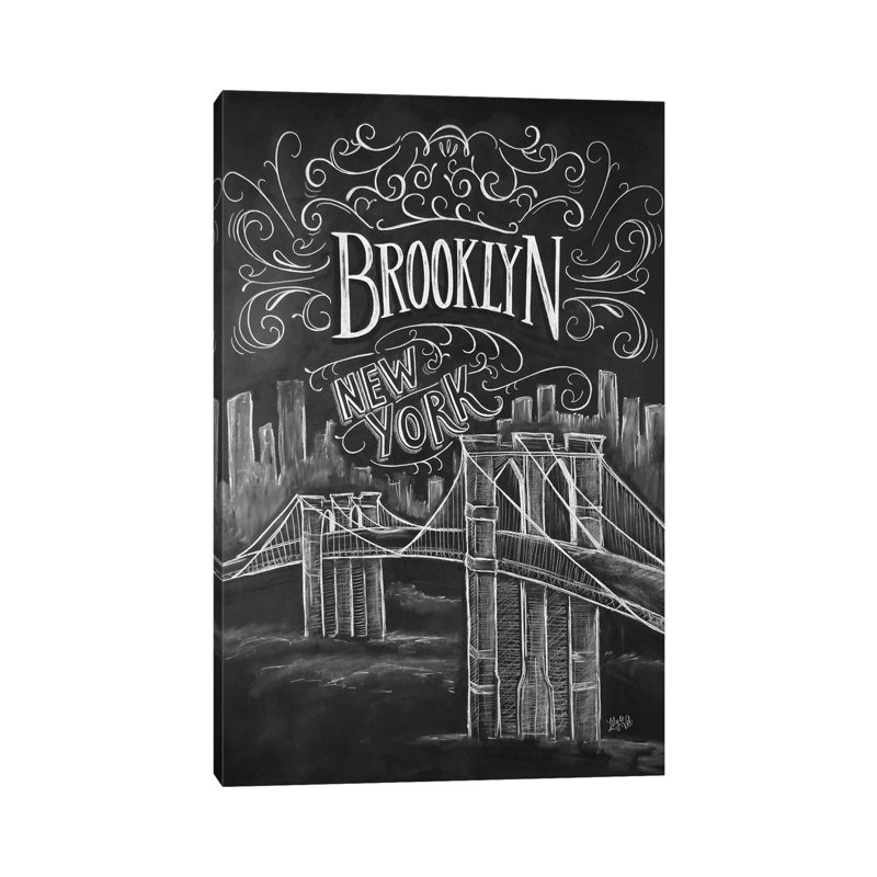 Brooklyn Bridge by Lily & Val - Wrapped Canvas Print, 20.32 cm H x 30.48 cm W