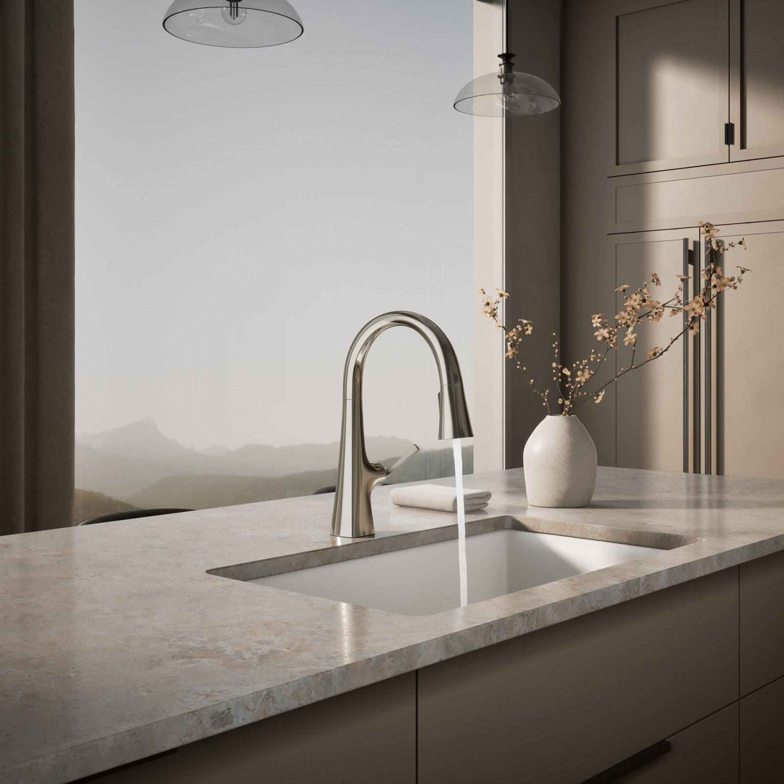 Graze Pull-Down Kitchen Faucet, Polished Nickel