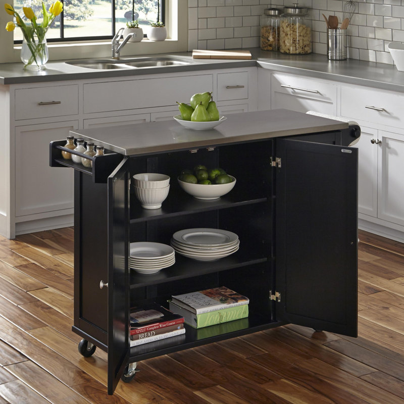 Taniha Kitchen Cart, Black