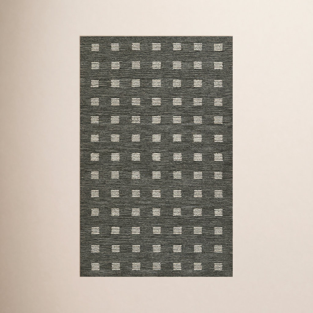 Lanora Hand-Tufted Geometric Wool Rug, Rectangle  2' x 3'