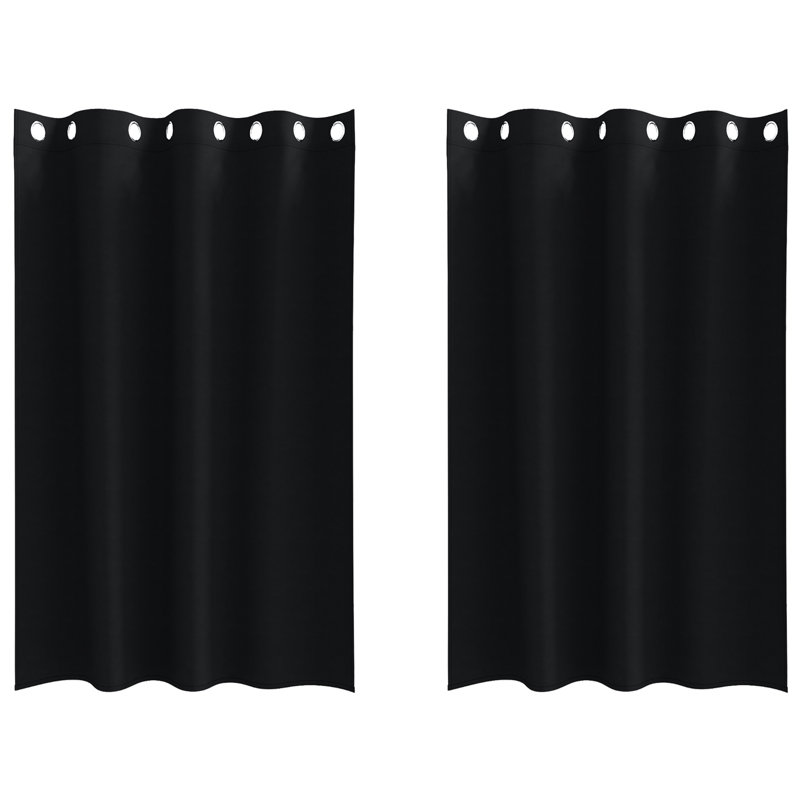 Tacorian Curtain Pair, 140cm Width x 175cm Drop, Black