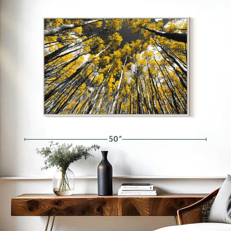Trembles du Colorado, Cadre flottant blanc, 40 po x 27 po