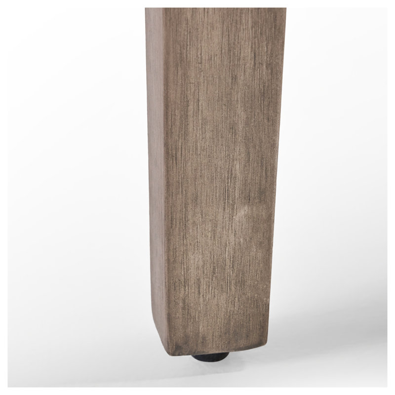 Repose-pieds de patio gris en bois d'acacia et osier gris avec structure en métal