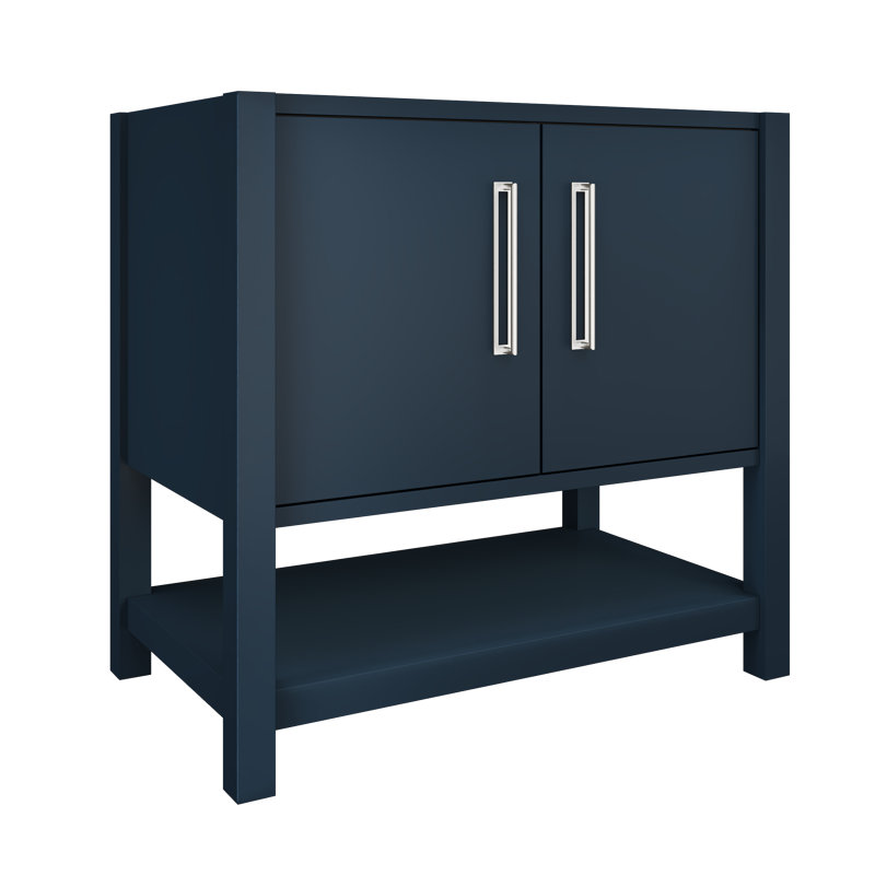 Kiawah Single Bath Vanity, Hague Blue, Polished Chrome, 36"