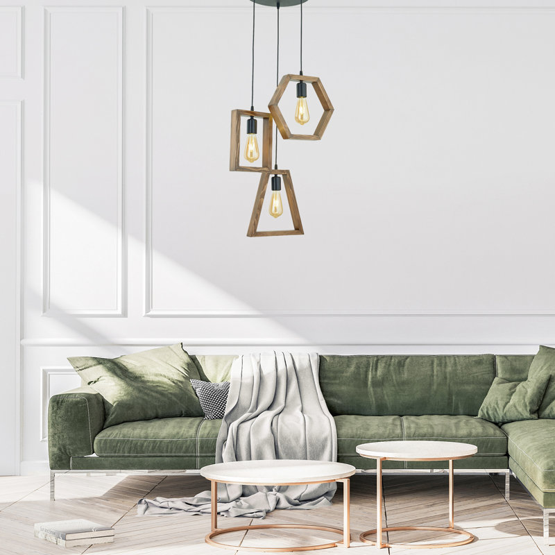 Luminaire suspendu géométrique à 3 lumières Lofgren