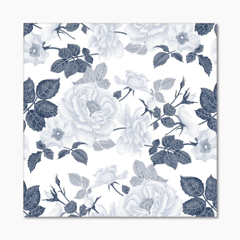 «White Roses In Shades Of Gray I», impression sur toile, H 16 po x l 16 po x P 1 po, Toile tendue