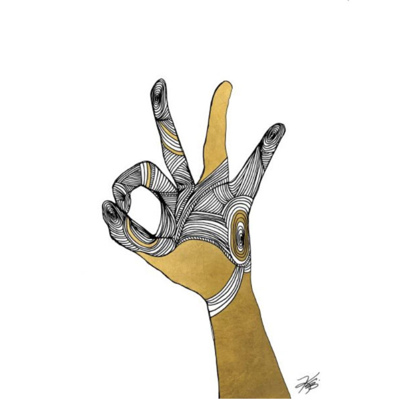 Sign Language II Print by Kelli Ellis, Gilded Gold, 40" H x 30" W x 1.5" D