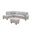 Chaise longue de 98 po de largeur et confort - Lin gris, faisant face à la gauche et canapé modulaire en tissu de lin Un attrait traditionnel en mousse-1677031674