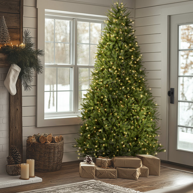 Green Spruce Artificial Christmas Tree, 9' H