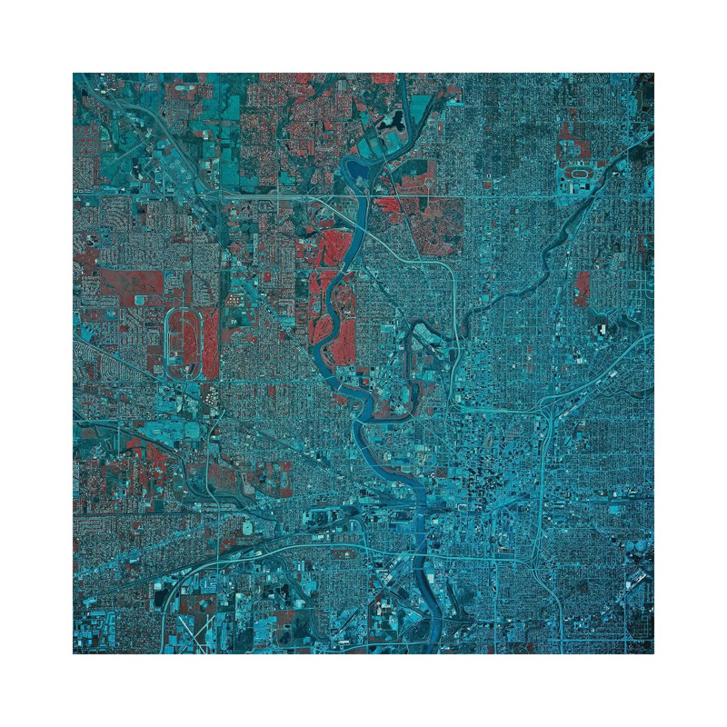 Indianapolis, Indiana 1 Piece Wrapped Canvas Wall Art, 93.98 cm H x 93.98 cm W x 3.175 cm D