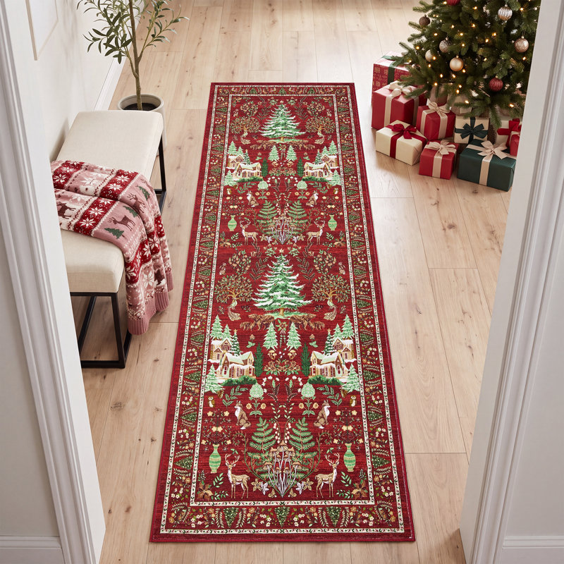 Rectangle Animal Print Washable Area Rug, 60*180cm