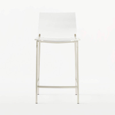 Anglin Clear 26" Counter Stool With Metal Legs